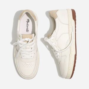 Madewell Court Sneakers - white and tan leather